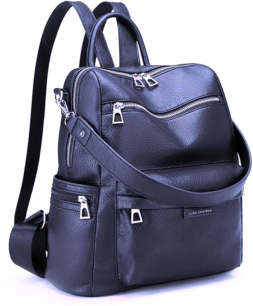 MomsyStore Fashion Backpacks For Girls and Women to Carry Regular Stuff Vegan Leather Backpacks (Blue)