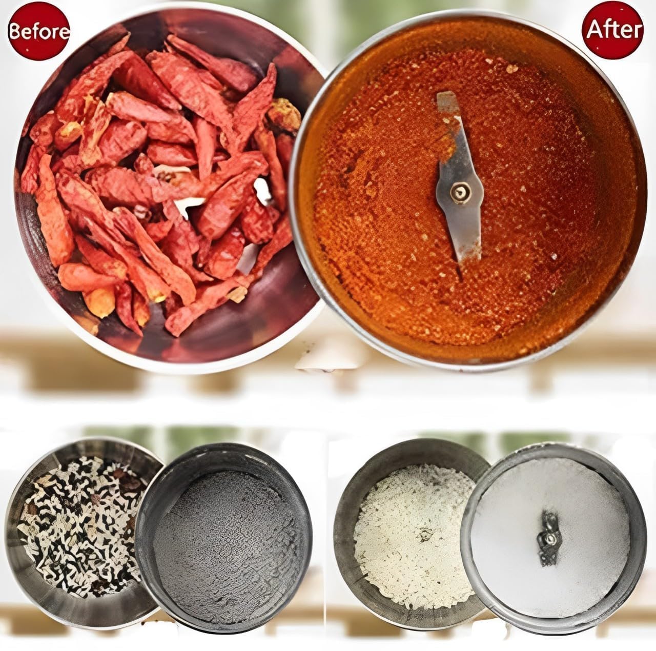 Veneur Store Nima Stainless Steel Multifunctional Electric Grinder & Coffee Maker - Mini Spice, Coffee, and Masala Grinder for Beans, Nuts, and Grains - Household Mixer Grinder (Silver)