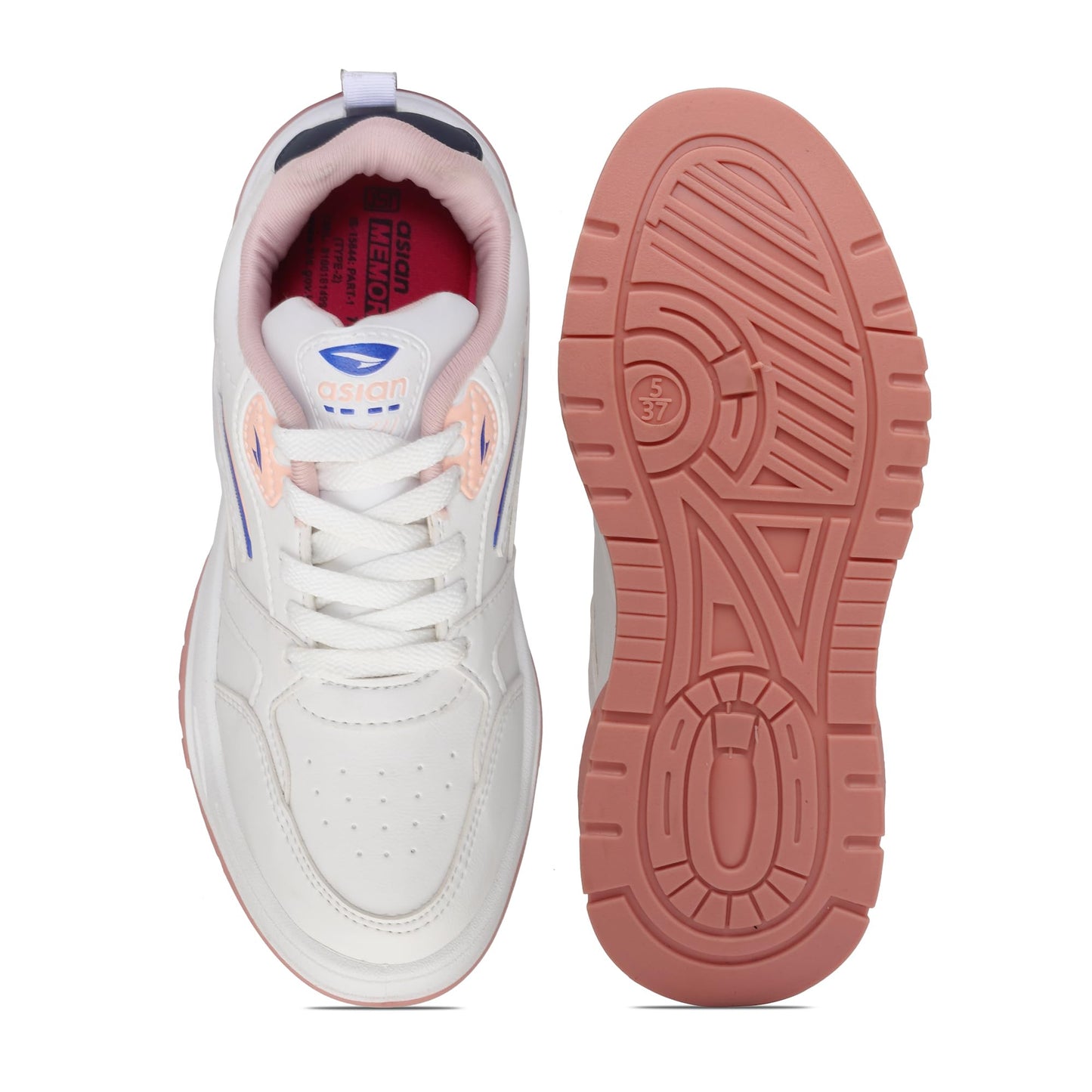 ASIAN Women NANCY-01 Sneakers and Casual wear Shoes with Laces, Lightweight and Comfortable Shoes for Parties, as Well as Gym and Sports for Women & Girls with Stylish Design (WTBABYPINK) -UK 8
