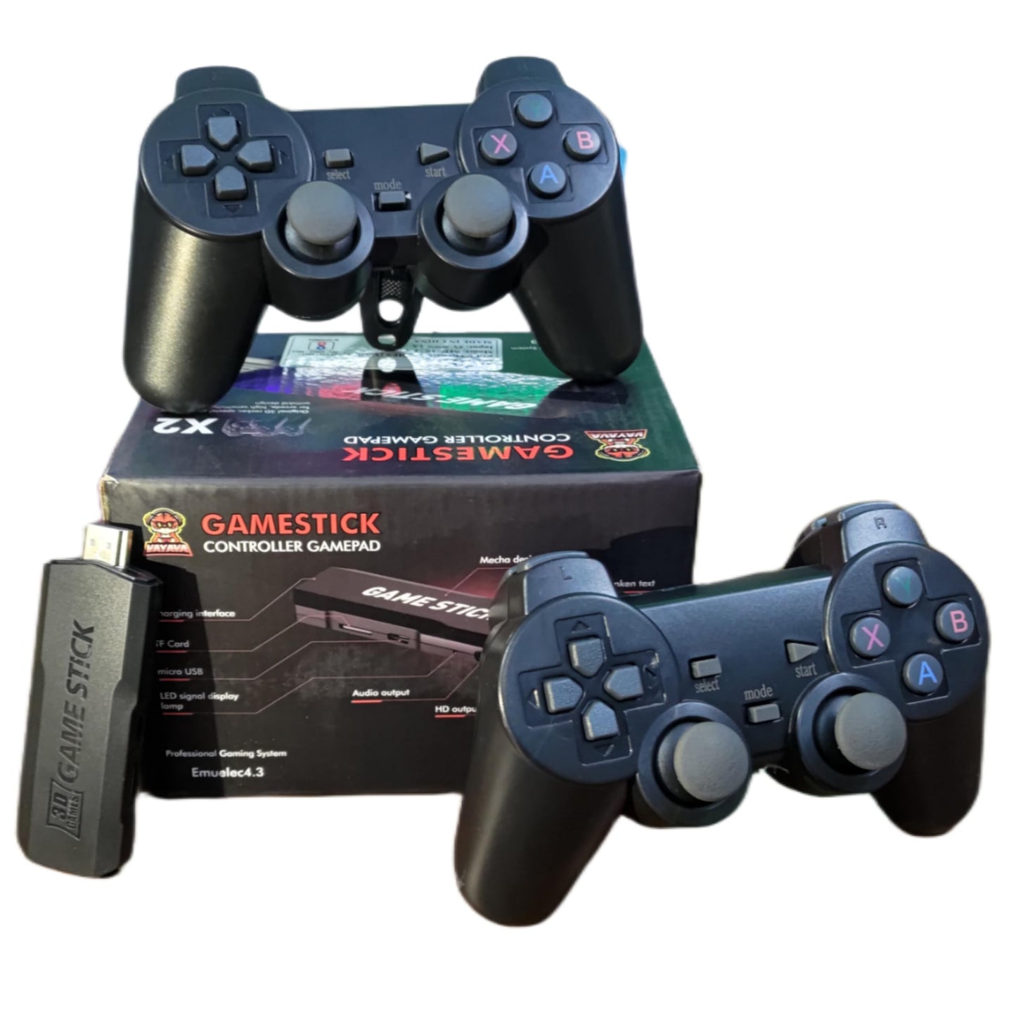 (GPZ) Pro Gaming Console Stick GD10 37000+ Inbuilt Games Retro Classic 3D 4K Full HD With 2 Wireless Gamepad Plug & Play Video Game 64Gb