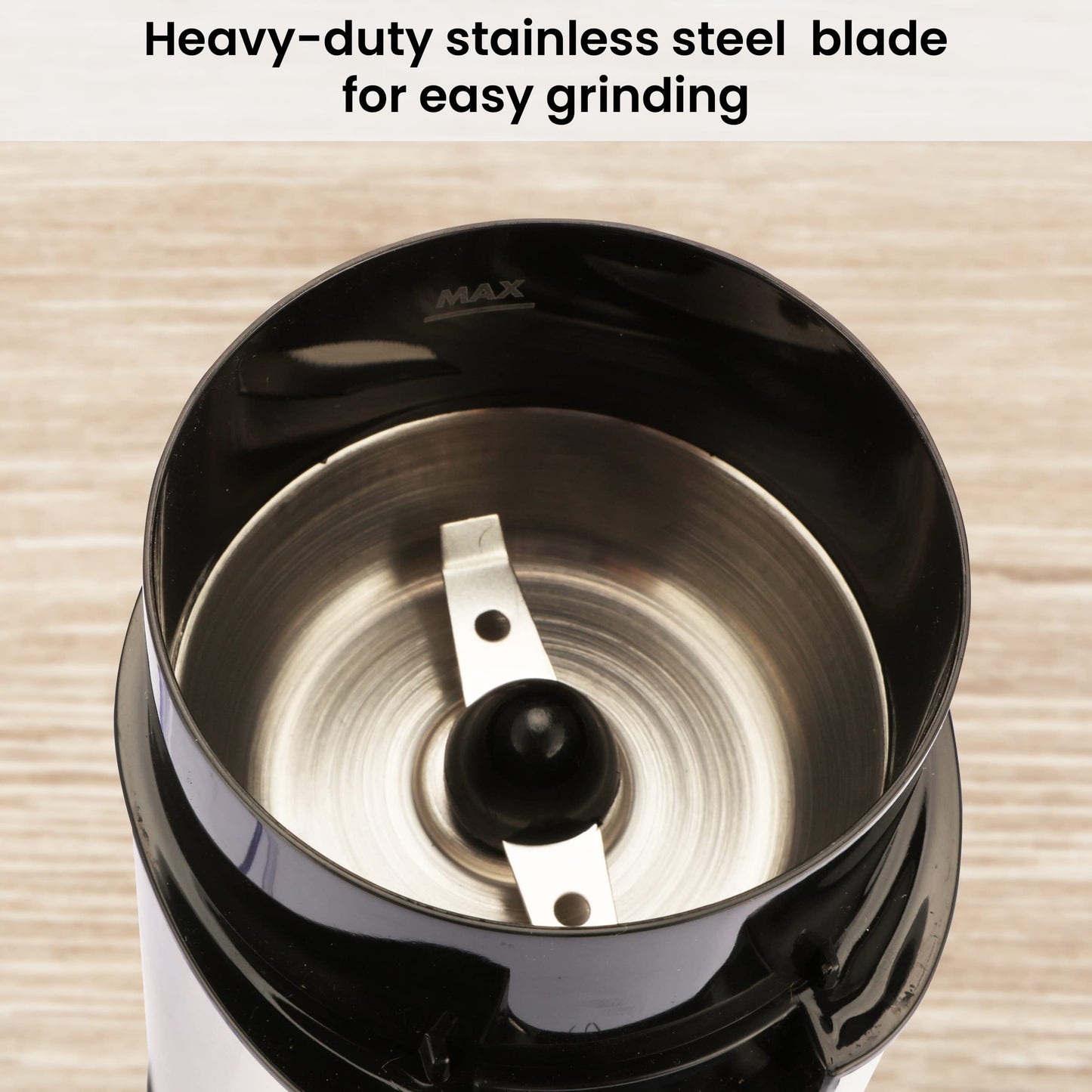 AGARO Grand Electric Coffee Grinder, Stainless Steel Blades, Grinds up to 60 Grams Dry Coffee Beans, Portable, Silver