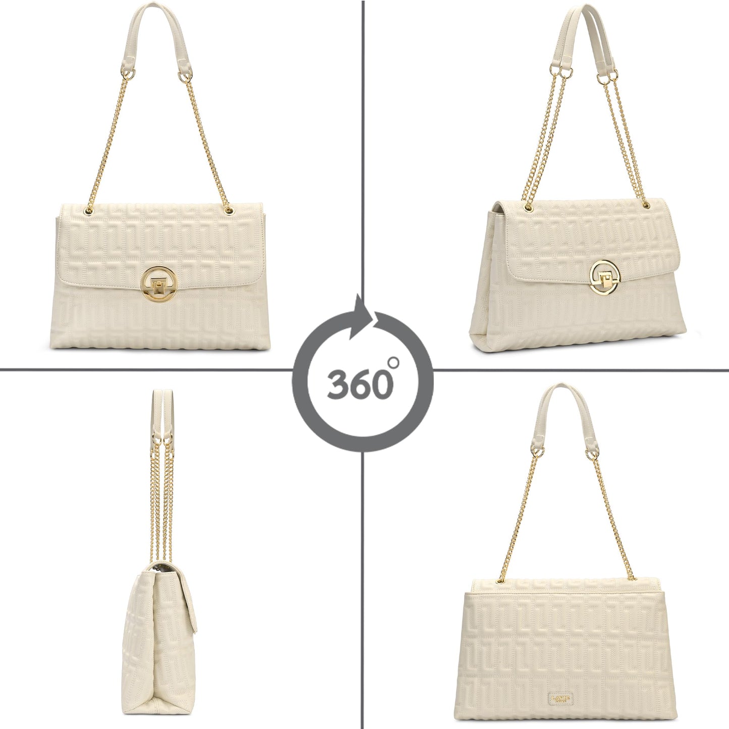 Lavie Luxe Women's Eden25 Large Solid Flap Satchel Handbag for Women | Satchel Bag for Work | Ladies purse | Stylish Shoulder Bag | Ladies Gift