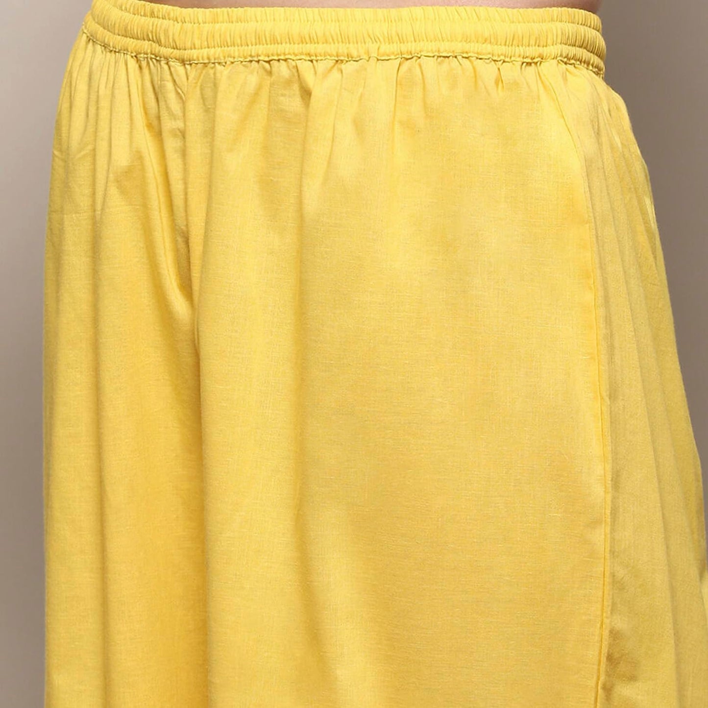 BIBA Women Cotton Asymmetric Embroidered Suit Set