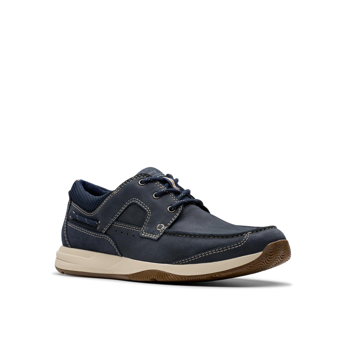 Clarks Mens Sailview Lace, Navy Nubuck, 10.5 Wide