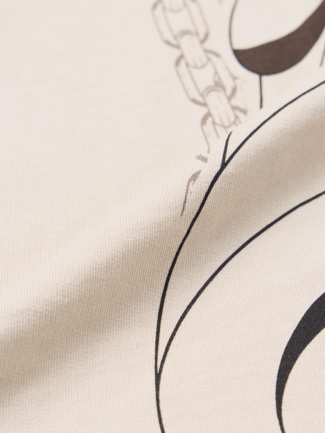 The Souled Store One Piece: Pirates Men and Boys Short Sleeves Round Neck Beige Graphic Printed Anime Casual Drop Shoulder Streetwear Lightweight Cotton Oversized T-Shirt