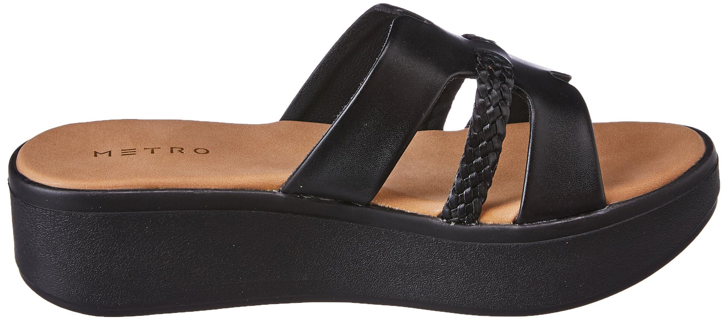 Metro Women Black Synthetic Sandals - EU/38 UK/5-34-60