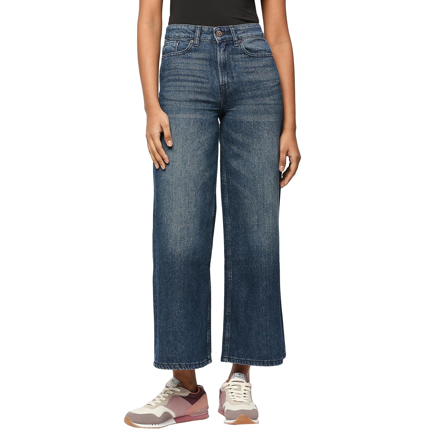 Pepe Jeans Women's High Rise Wide Leg Fit Jeans