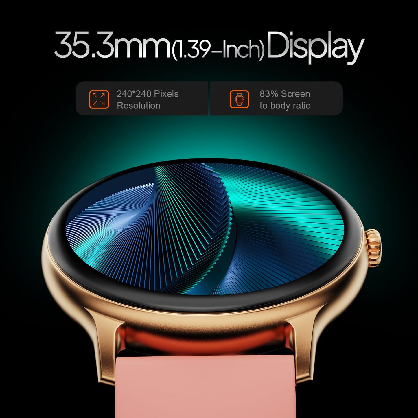 Fire-Boltt Phoenix Pro Smart Watch 1.39 inch Bluetooth Calling, AI Voice Assistant, Metal Body with 120+ Sports Modes, SpO2, Heart Rate Monitoring (Gold Pink)