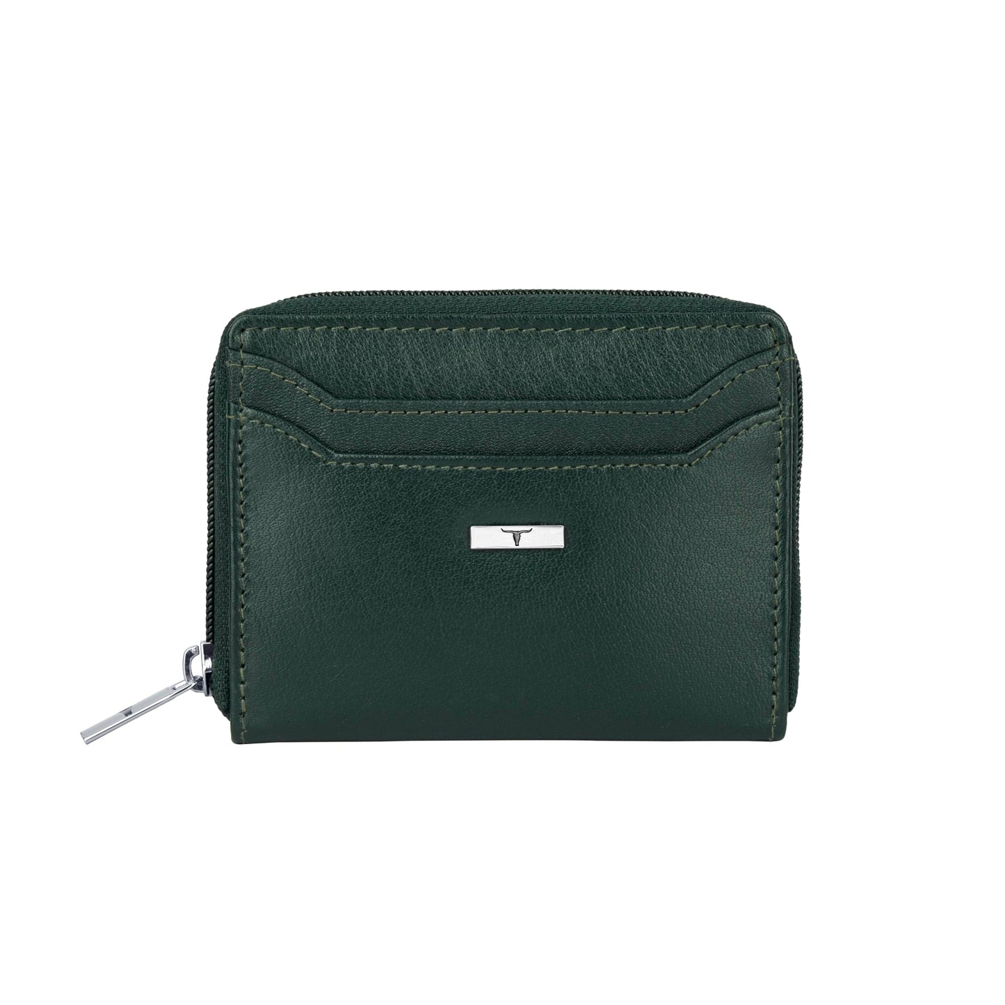 URBAN FOREST Claire Aniline Green Leather Wallet for Women