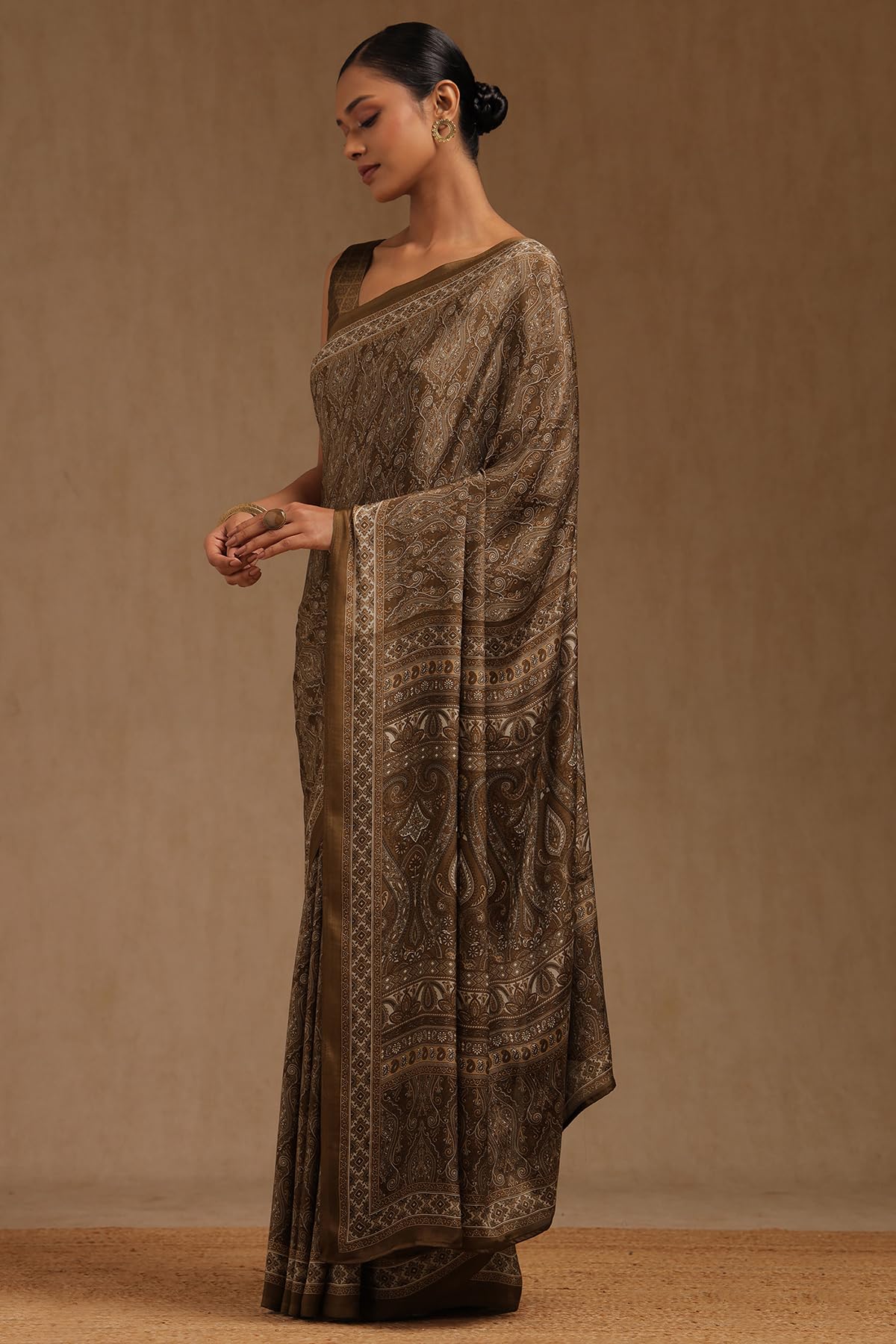 Soch Womens Crepe Ethnic Motifs Saree