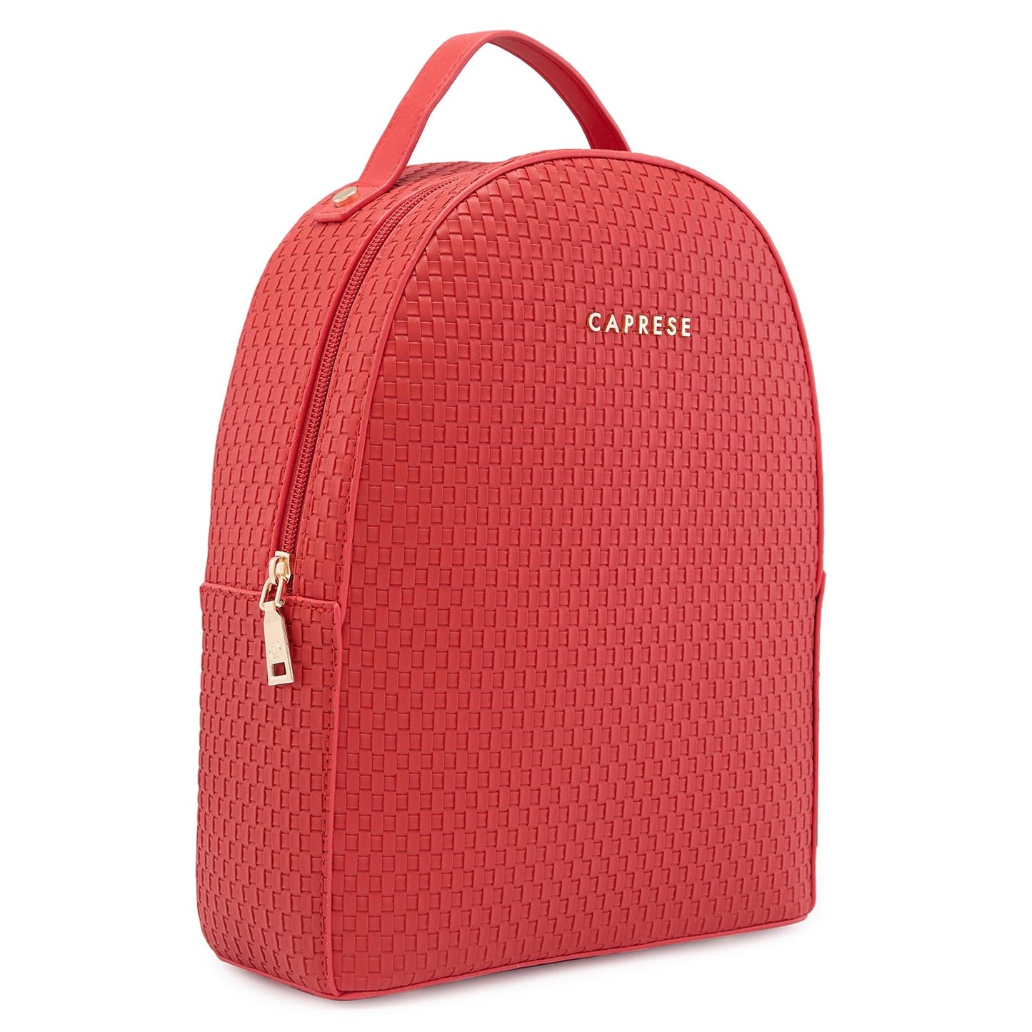 Caprese Riva Casual Backpack, Medium | Fashion Backpack for Women with Adjustable Shoulder Strap & Secure Zip Closure | For Everyday Outings and Travel | Ideal for Students, Professionals (Red)
