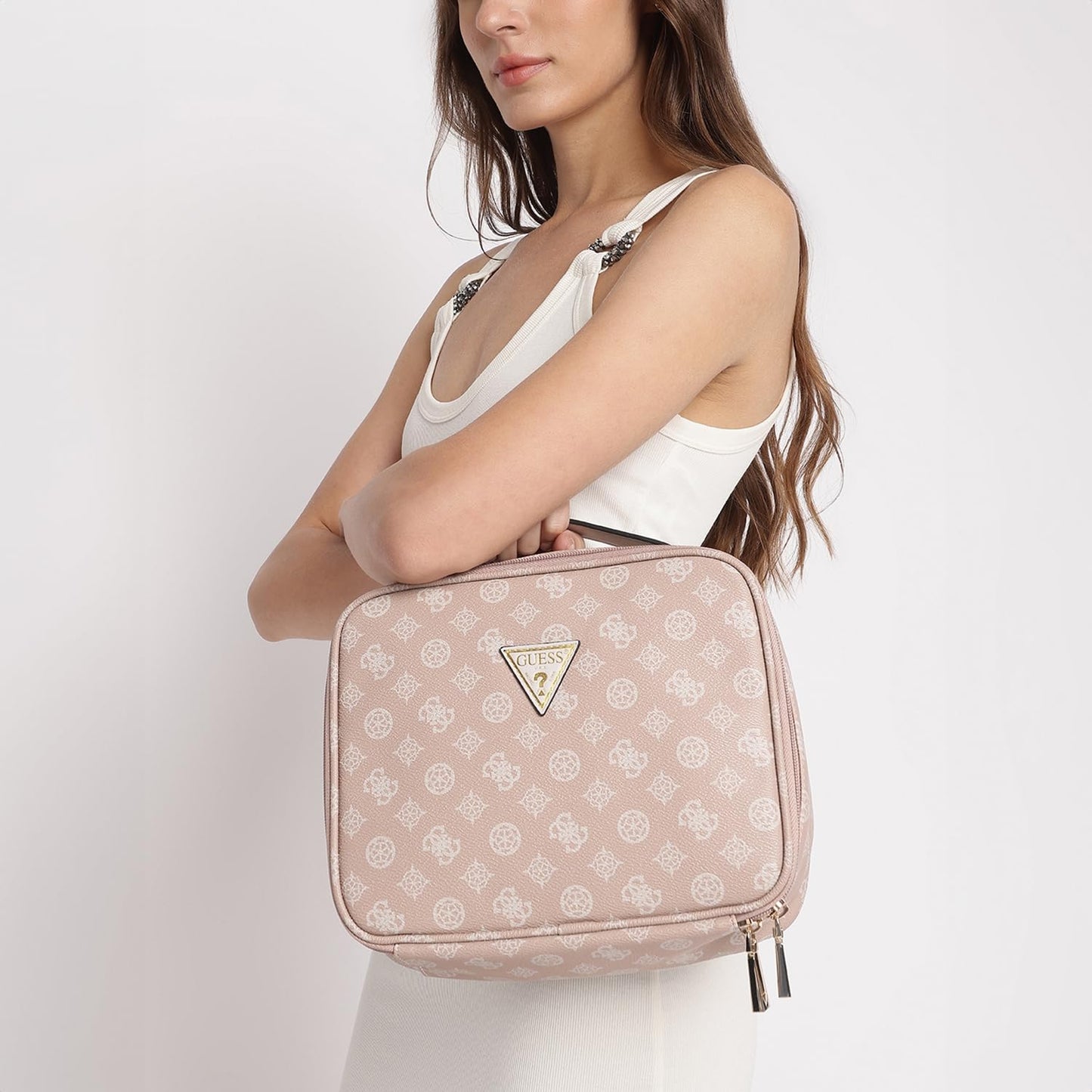 Guess Women's Rosewood Printed Cosmetic Bags| Ladies Purse Handbags | Gift For Ladies