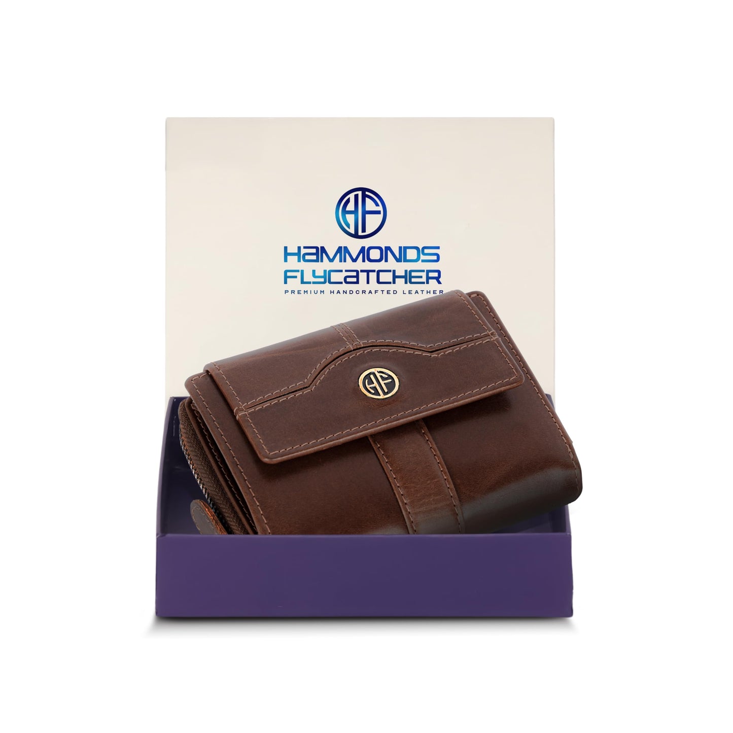 HAMMONDS FLYCATCHER Leather Ladies Wallet for Woman with 14 Card Slots - Clutch Purse for Women, Ladies Wallet for Women Stylish, Ladies Purse for Women Wallet, Gift for Womens - Blazing Brown