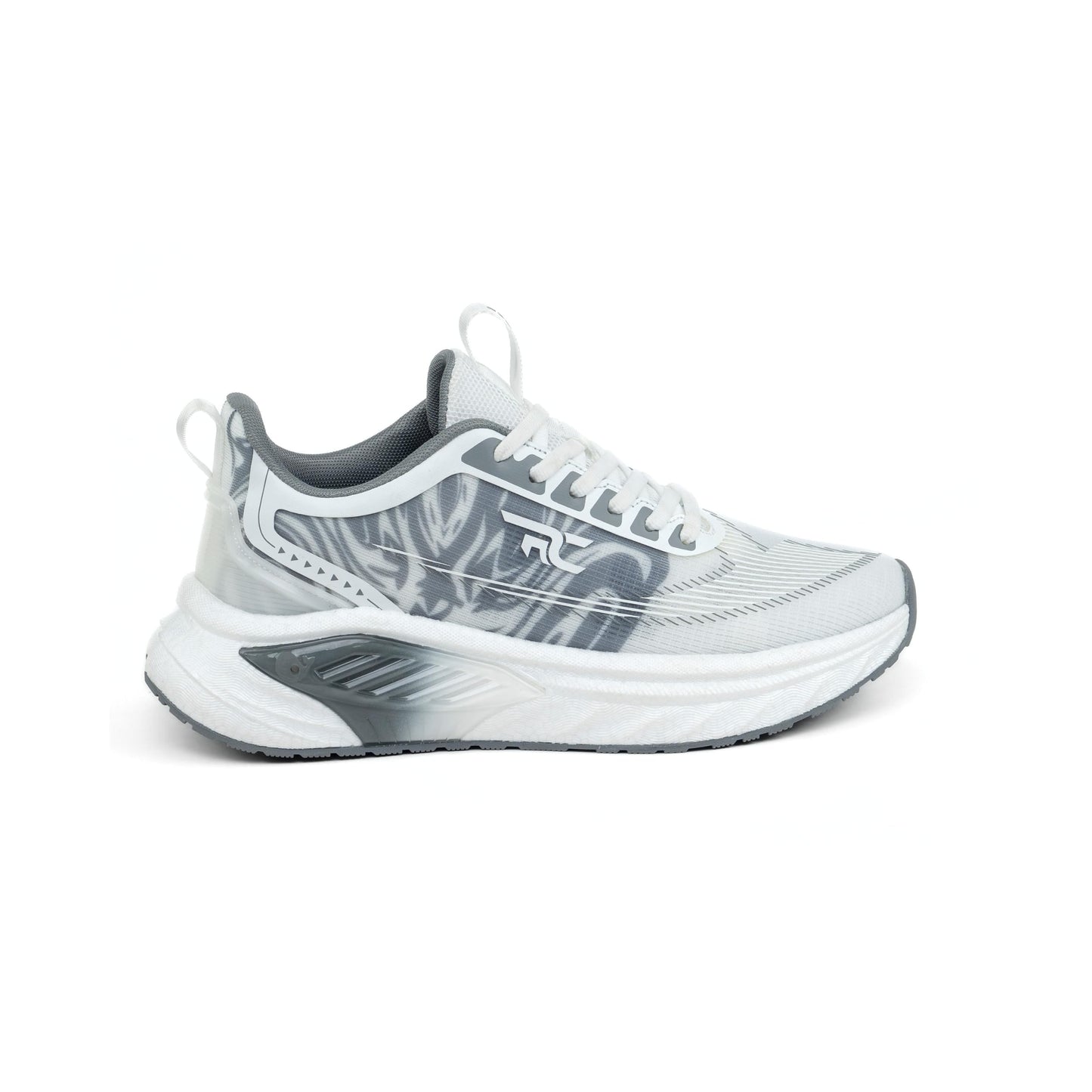 Red Chief Sports Running Shoes for Men & Boys | Stylish Lace-Up Outdoor Shoes | Lightweight Walking-Style Runners | Comfortable Athletic Lt.Grey-White | Size-6 | R1708 F039