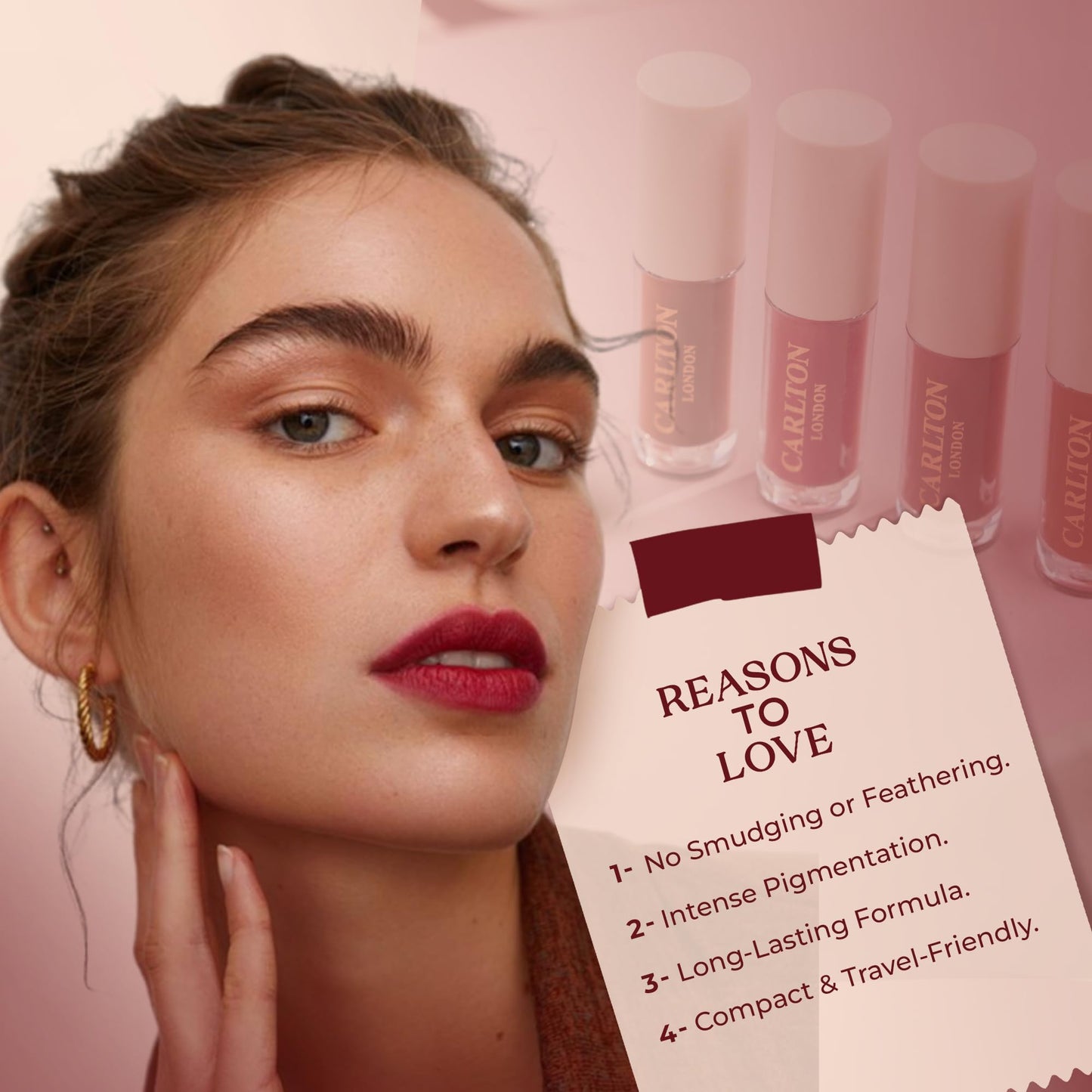 Carlton London Matte Liquid Lipstick Smudge-Proof | Long Lasting |Highly Pigmented |Makeup Gift Set - 4 CLGCBL4_1.7ml