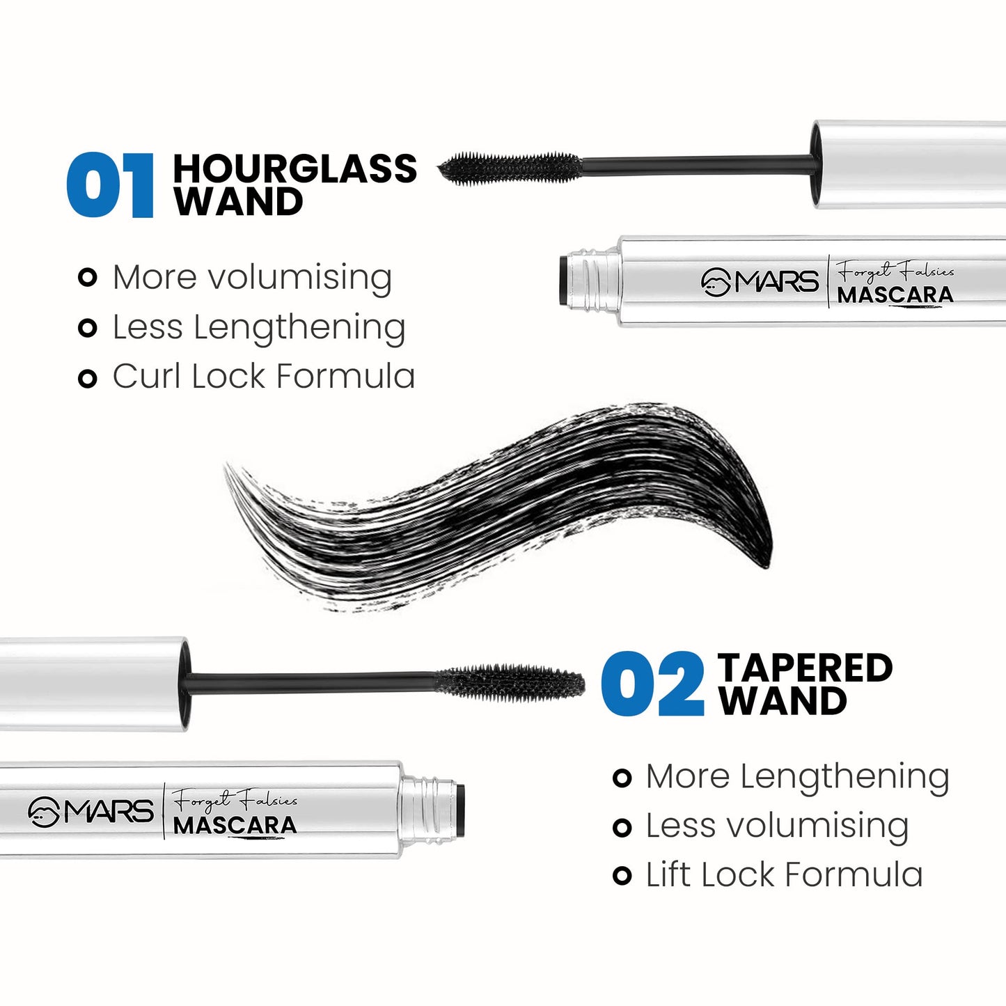 MARS Ultra Curl Long Lasting Forget Falsies Matte Mascara 9.0 Ml (Jet Black)