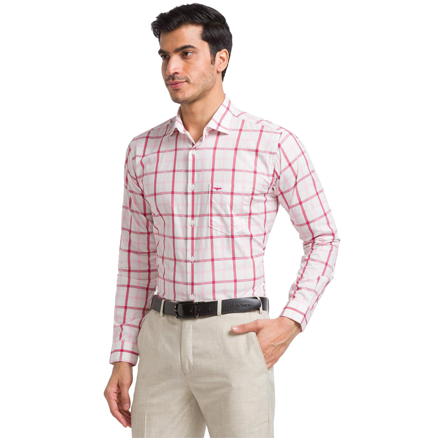 Park Avenue Slim Fit Medium Red Casual Shirt for Men