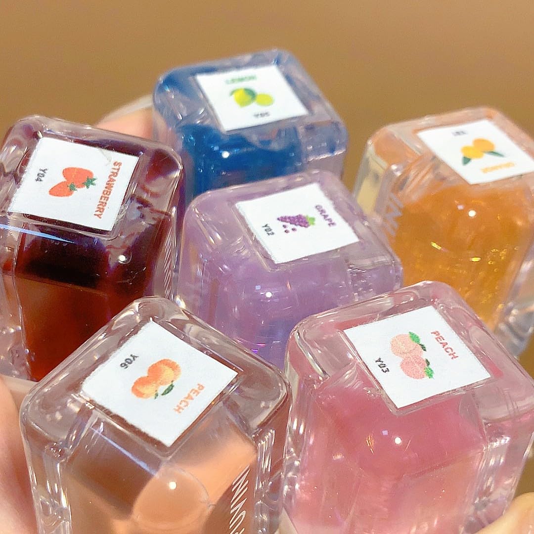 CAPPUVINI Glossy Jelly Lip Oil | Nude Dream Baby Pink to Red Wine Shades Lipsticks | Glossy Finish Lips Glaze | Waterproof Long Stay Non-Sticky Moisturizing Formula | Cute Adorable Packaging | Adorable Lip Tint for Girls & Teens (01# Orange Soda, 3g)