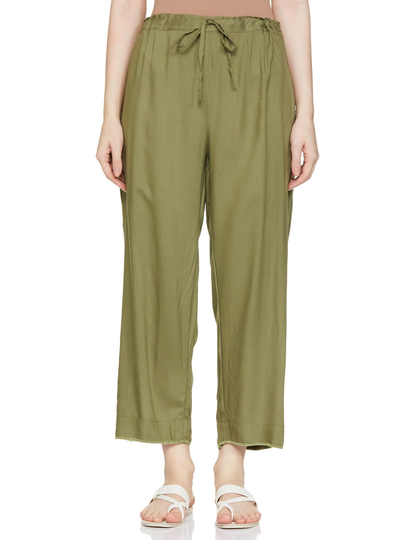 BIBA WOMEN EMBROIDERY STRAIGHT SALWAR KURTA DUPATTA(SKDKANTHA K8165_SAGE GREEN_42)