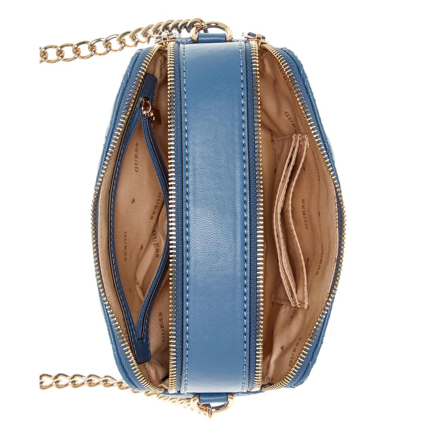 GUESS Women's Blue Quilted Camera Bag| Ladies Purse Handbags | Gift For Ladies