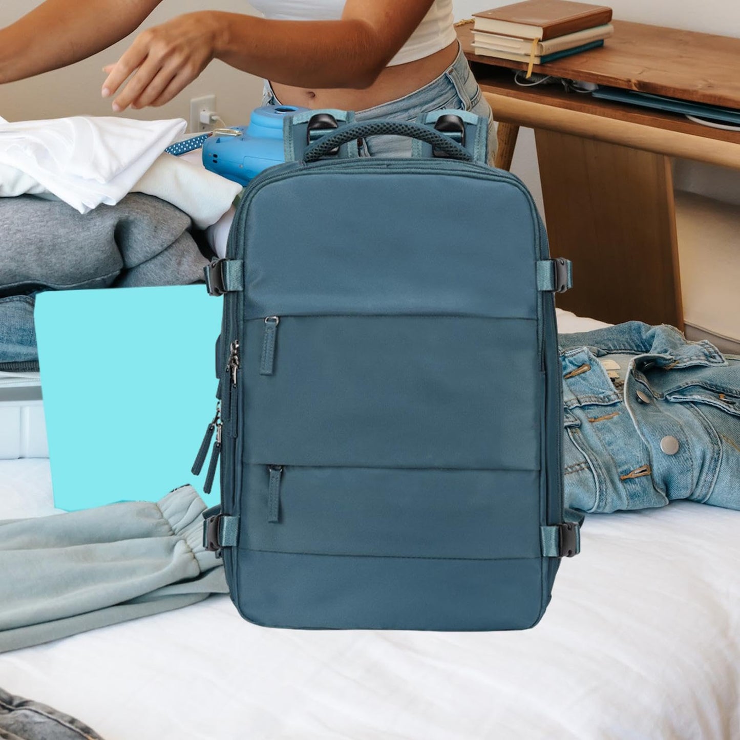 Generic Carry on Backpack for Women Rucksack Traveling Backpack for Hiking Overnight Blue|Clothing, Shoes & Accessories | Mens Accessories | Backpacks, Bags & Briefcases