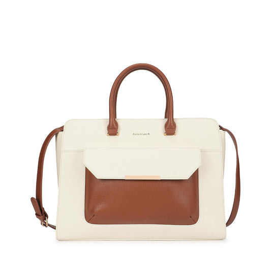Fastrack PowerPlay laptop Tote | Women’s Faux-Leather laptop Tote Bag | 15'' Padded Laptop Section, Center Zip Compartment & External Quick-Access Pockets
