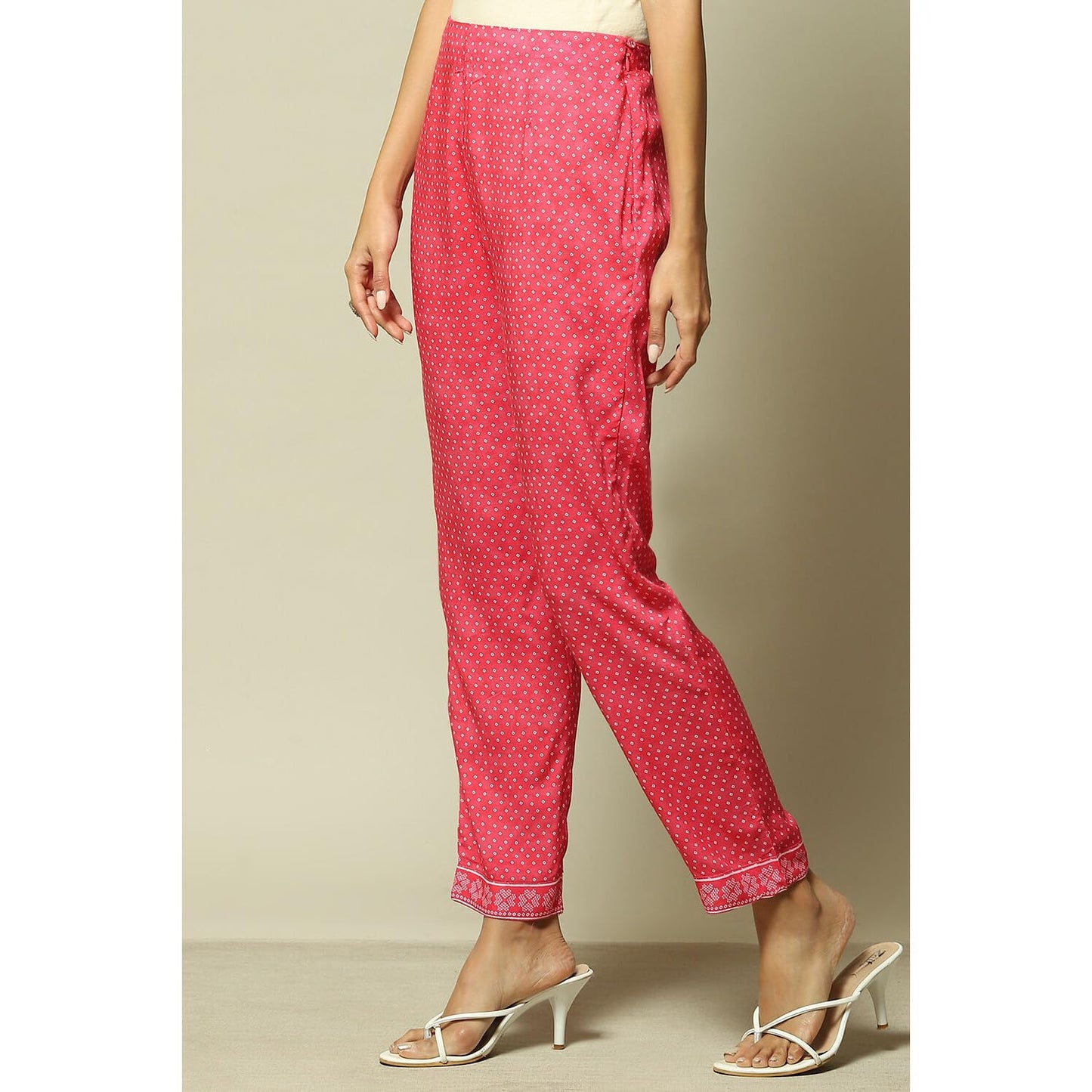 Rangriti Women's Straight Pants (GLBLBNDHN18890AW23PNK_Pink