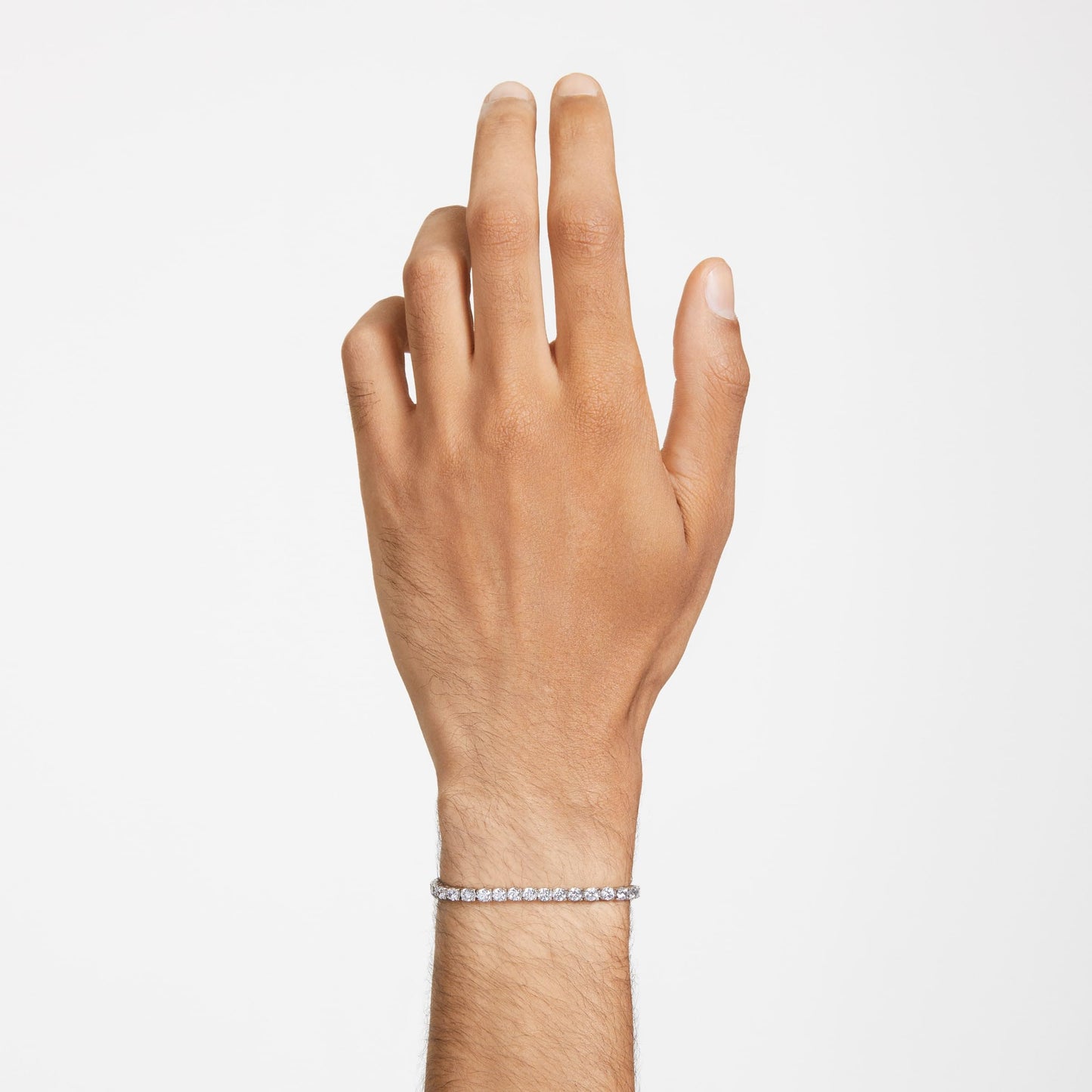 Swarovski Matrix Tennis bracelet, Round cut, White, Rhodium plated