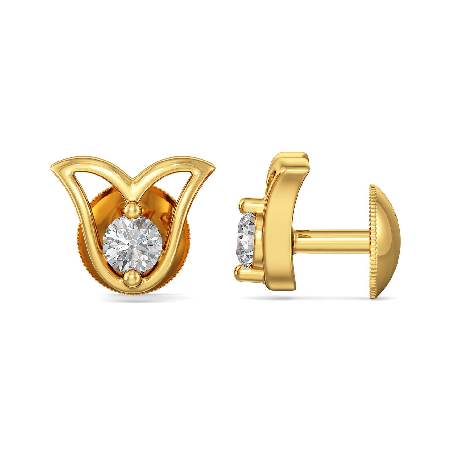 Joyalukkas 22K Gold Stud Earrings for Women, Yellow, Gold
