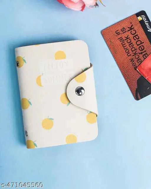 Market99 Rectangular Orange Pu Leather Multi Card Holder  | Leather Wallet for Women | RFID Protected | Classic Leather Wallet | Vintage Leather Wallet for Women | Purse