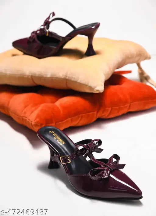 Selfiee Sleek & Modern Design Party Wear Mules Heel Sandals for Women & Girls