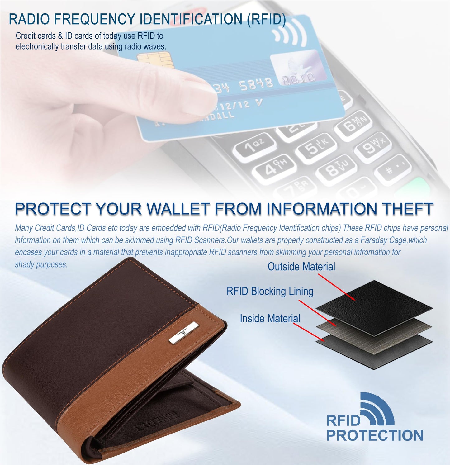 URBAN FOREST Seattle Brown/Cognac Leather Wallet for Men