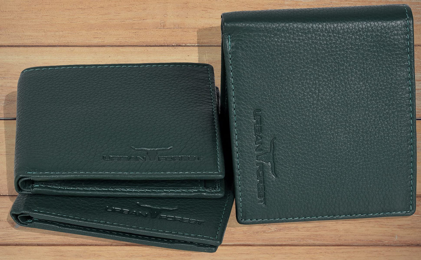 URBAN FOREST Stan Green Minimalist Leather Wallet for Men…