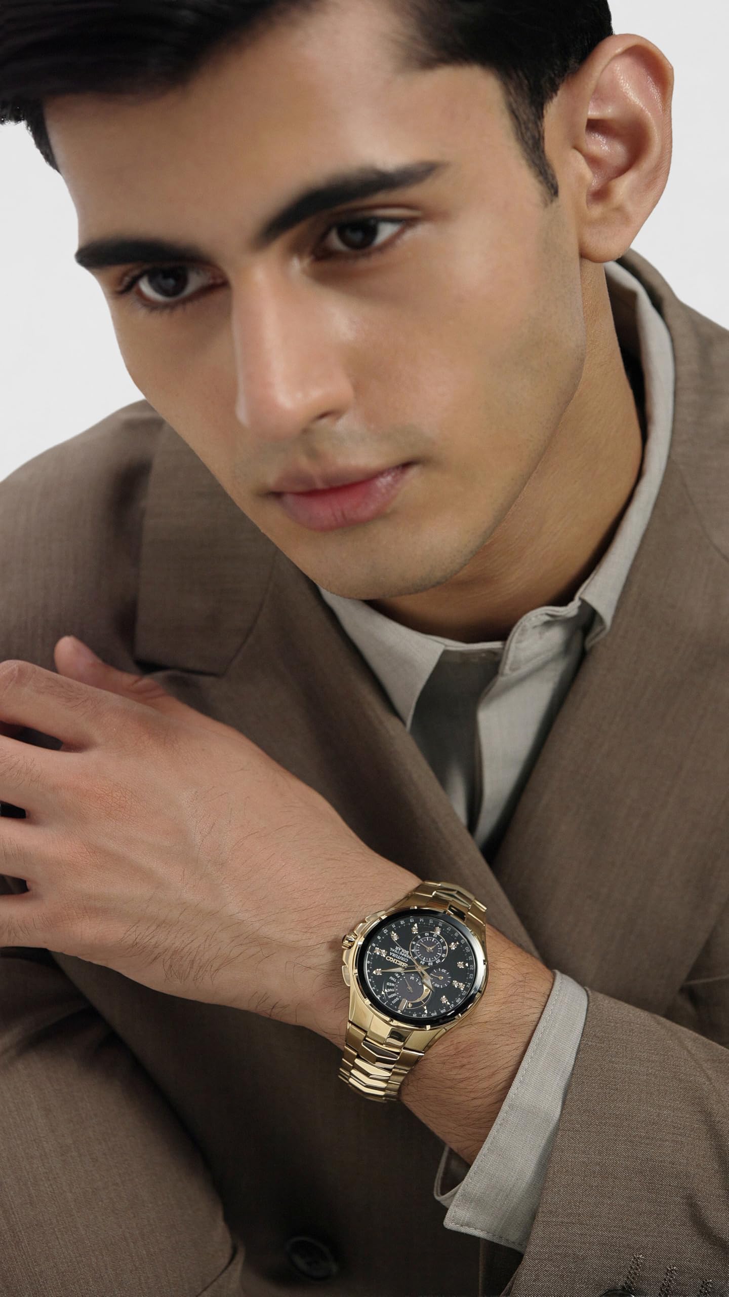 Seiko Analogue Men's Stainless Steel Watch (Black Dial Yellow Colored Strap)