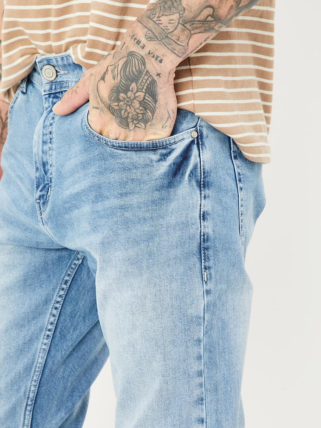 Max URB_N Men Slim Fit Washed Mid Rise Jeans (DMBSLFES2304GVLIGHT Blue)_36