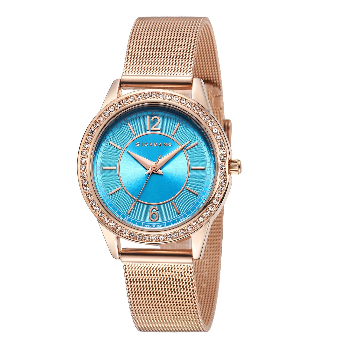 Giordano Analog Stylish Watch for Women Water Resistant Fashion Watch Round Shape with 3 Hand Mechanism Wrist Watch for Girls & Ladies to Compliment Your Look/Ideal Gift for Female - GZ-60054