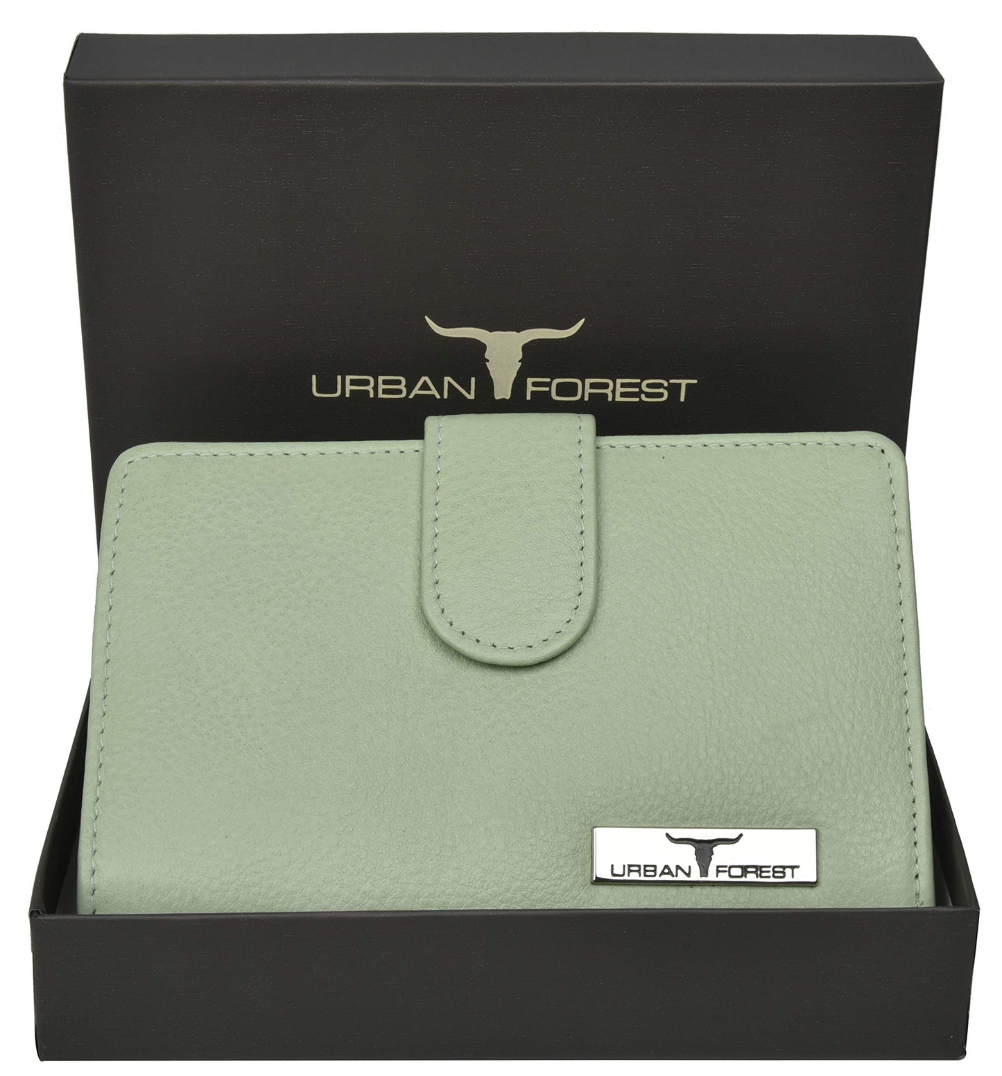 URBAN FOREST Arya Mint Green Leather Wallet for Women