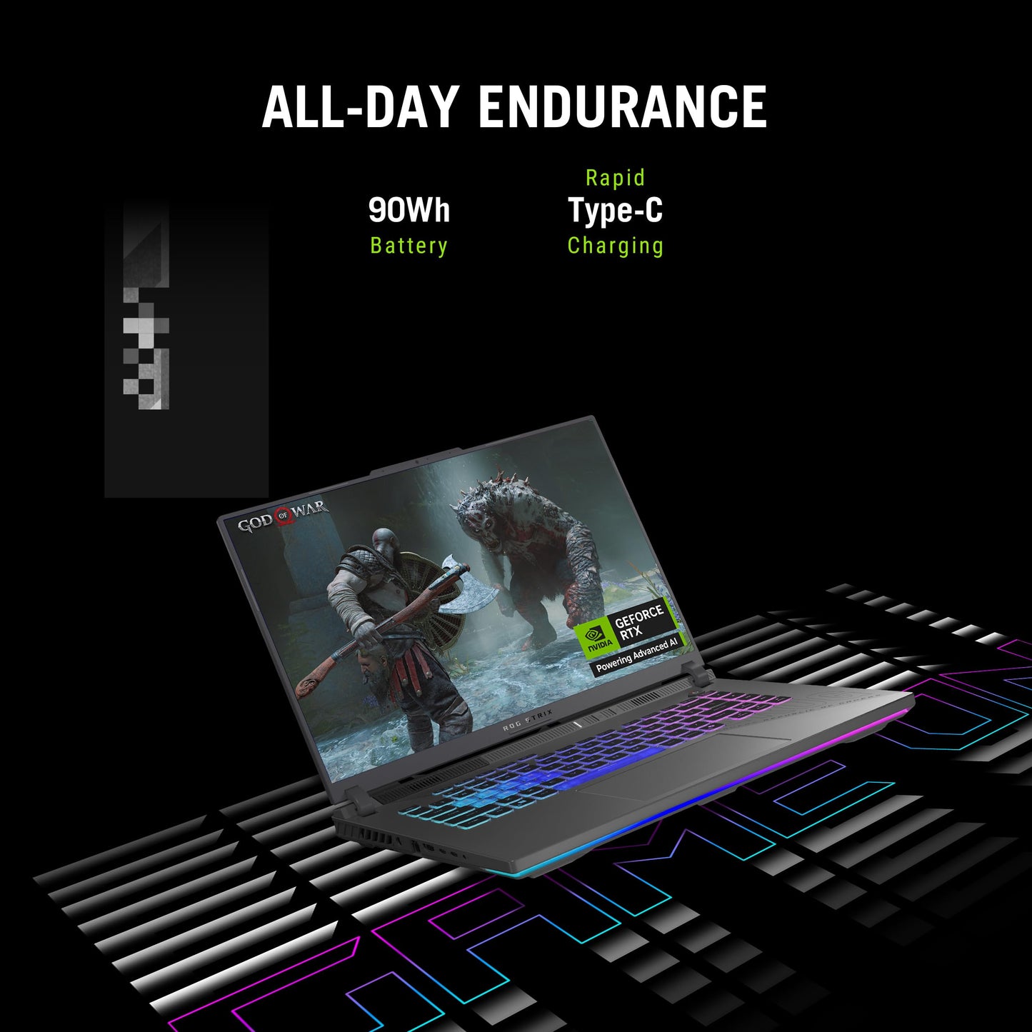 ASUS ROG Strix G16, AMD Ryzen 9 8940HX Gaming Laptop (RTX 5070 Ti/140W TGP/16GB RAM/1TB SSD/FHD+/16"/165Hz/90WHrs/Windows 11/M365 Basic (1Year)*/Office Home 2024/Eclipse Gray/2.5 Kg) G614PR-RV032WS