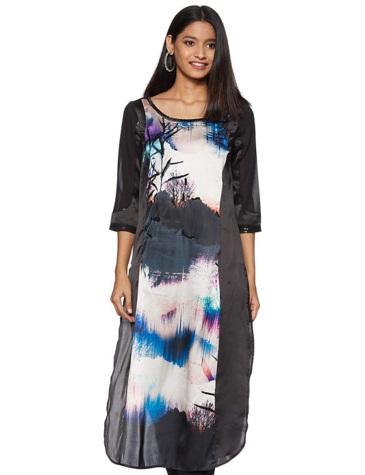 W for Woman Women's Straight Kurta (16AUS11190-57874-6-GREY)