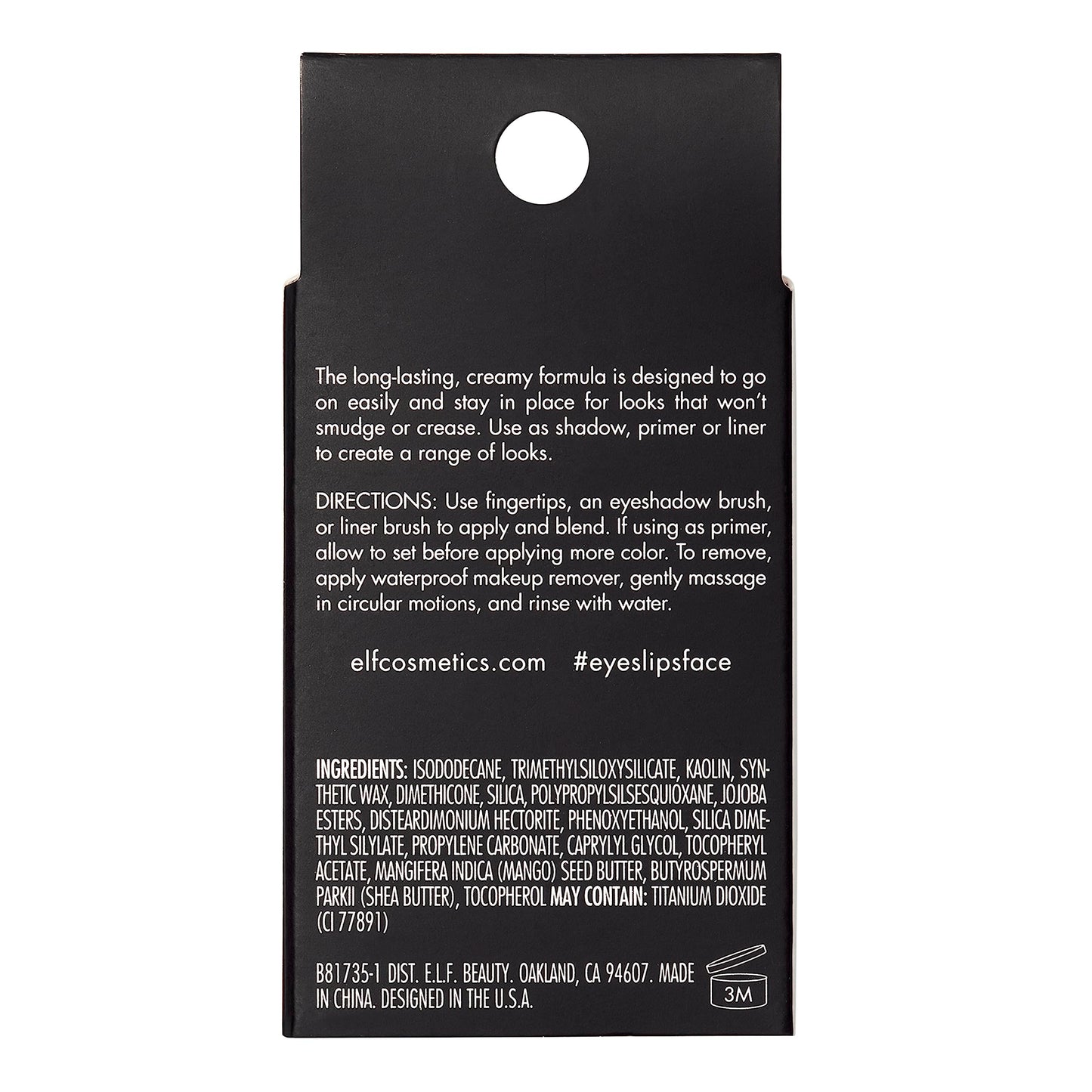 e.l.f. No Budge Cream Eyeshadow, 3-in-1 Eyeshadow, Primer & Liner With Crease-Resistant Color & Stay-Put Power, Vegan & Cruelty-Free, Wispy Cloud