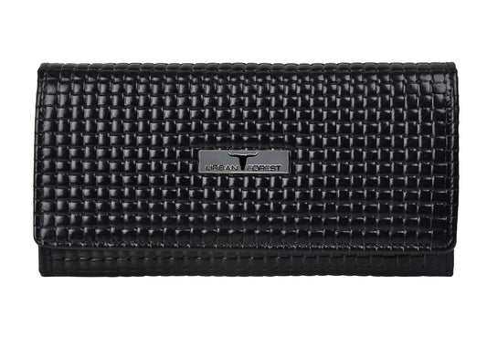 URBAN FOREST Sherry Printed Black & Red Leather Wallet for Women