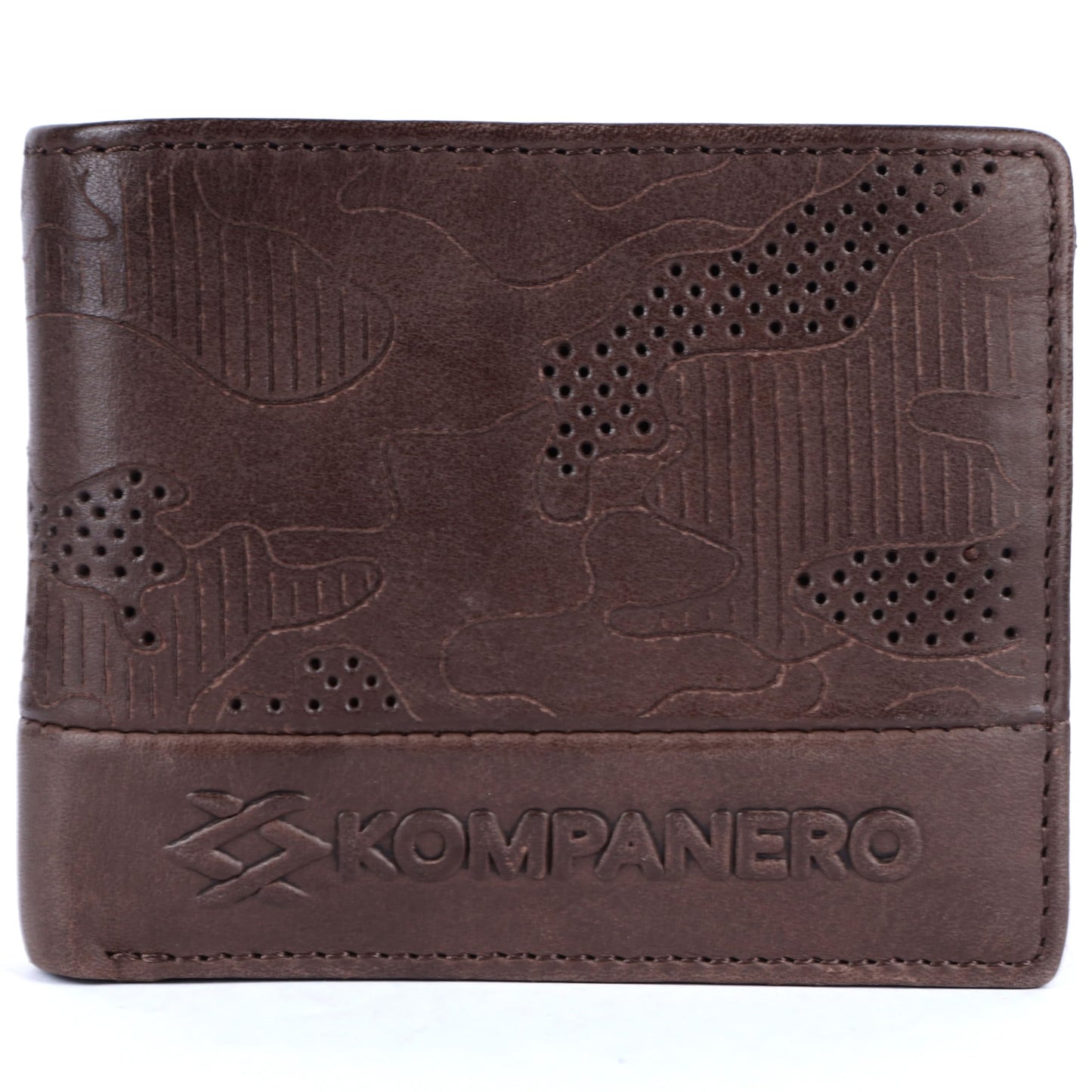 KOMPANERO Genuine Leather Wallet (C-13223-DARK Brown)