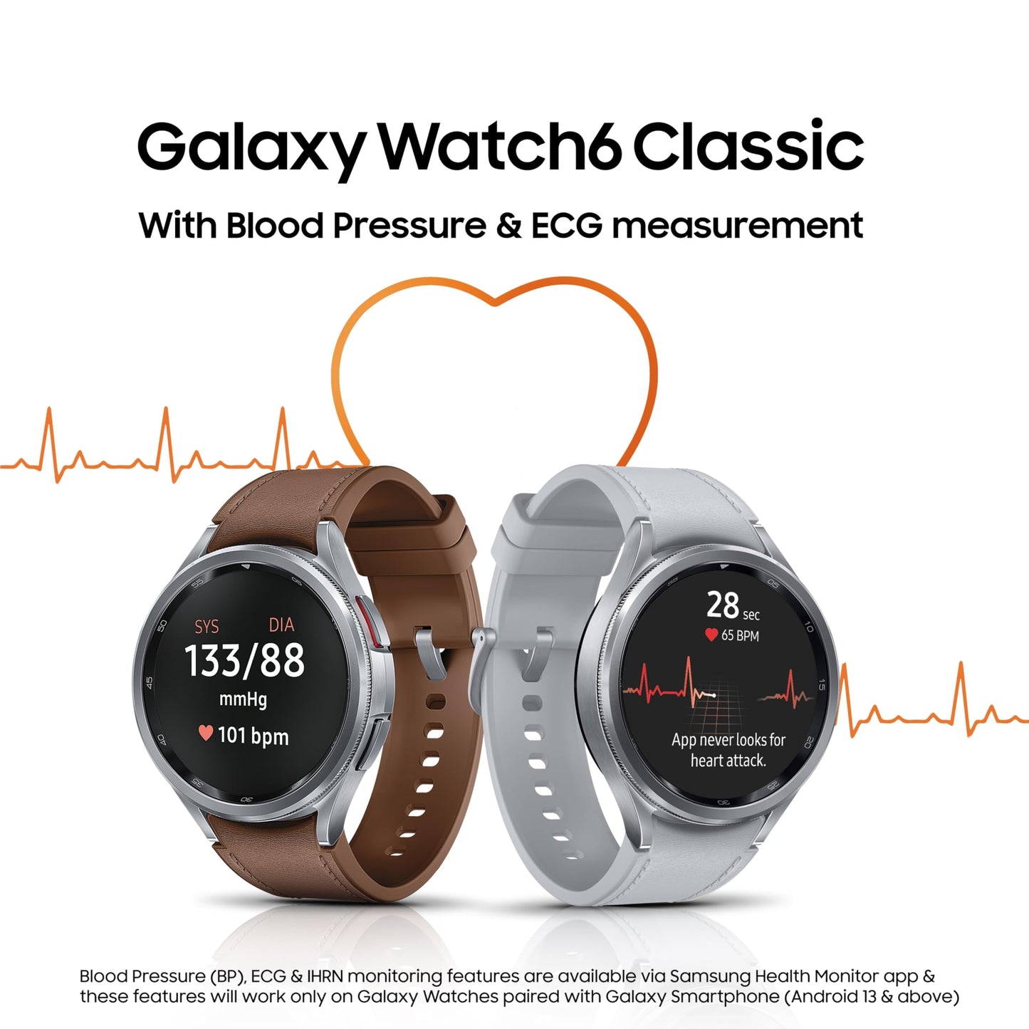 Samsung Galaxy Watch6 Classic LTE (43mm, Black, Compatible with Android only) | Introducing BP & ECG Features
