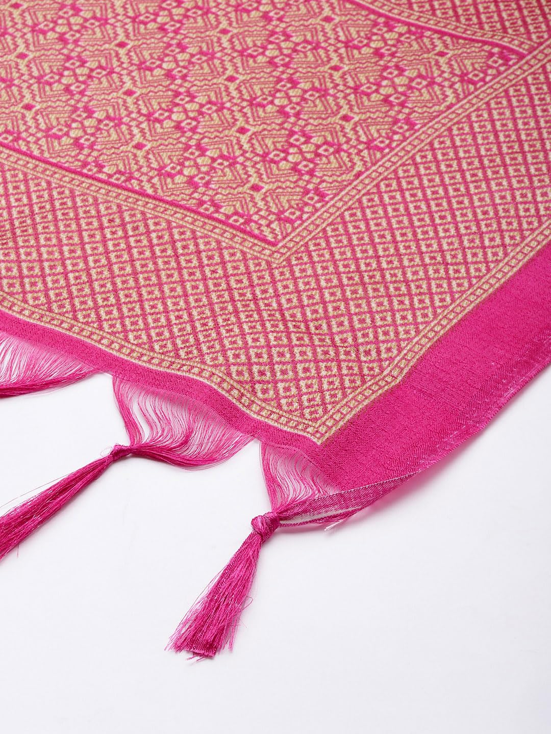 RANI SAAHIBA Women's Art Silk Dupatta(SSKRDD2168_Rani)