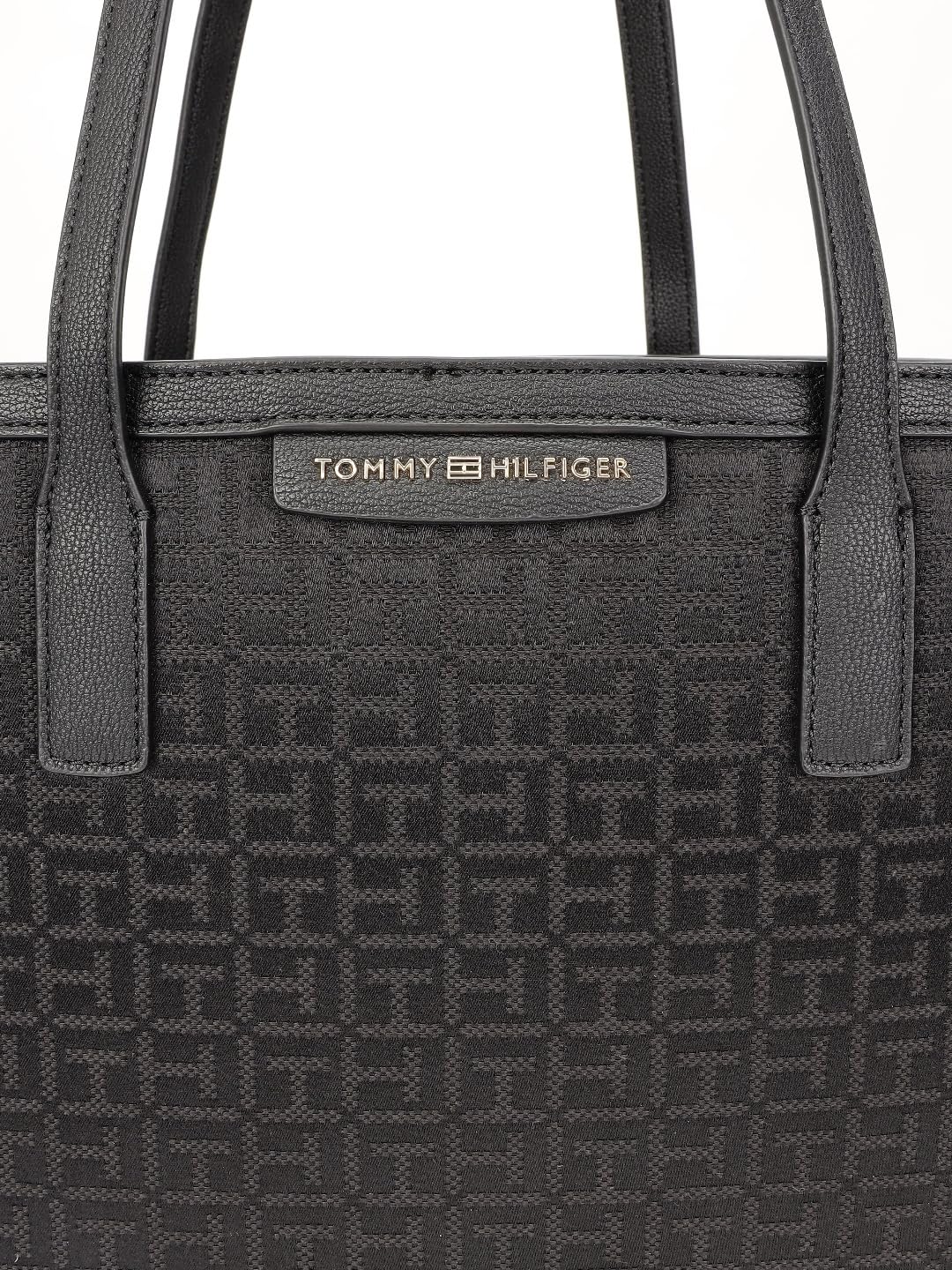 Tommy Hilfiger Logo Black Polyester Tote Bag