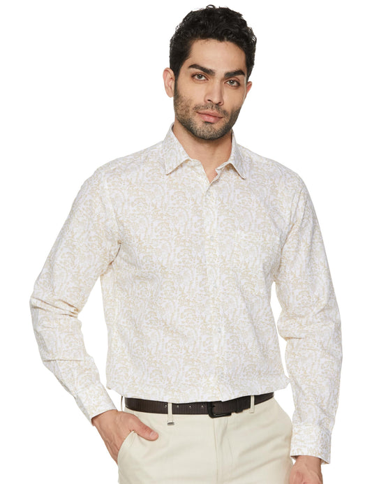 Van Heusen Men's Regular Fit Shirt (VHSFFCUBC42776_Beige