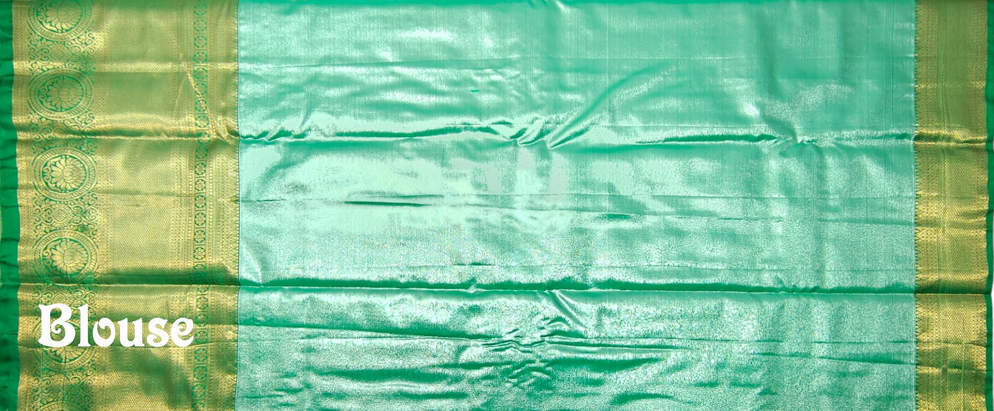 VFCollections Women's Kanchipuram Silk Pure Pattu Sarees With Blouse (VFC646-6)