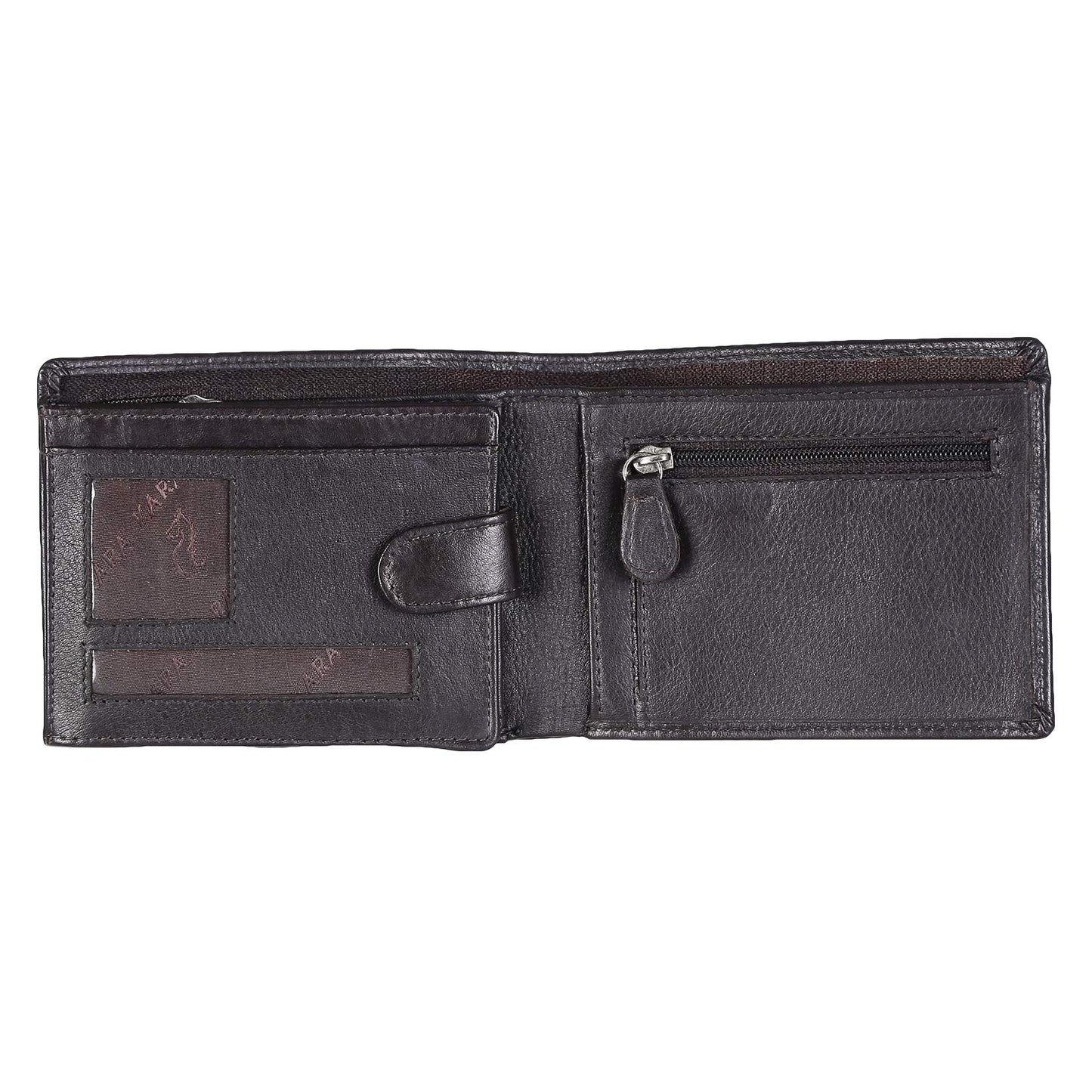 KARA Brown Genuine Leather Wallet for Men with Coin Pocket - Men's Leather Wallet with Multiple Card Slots