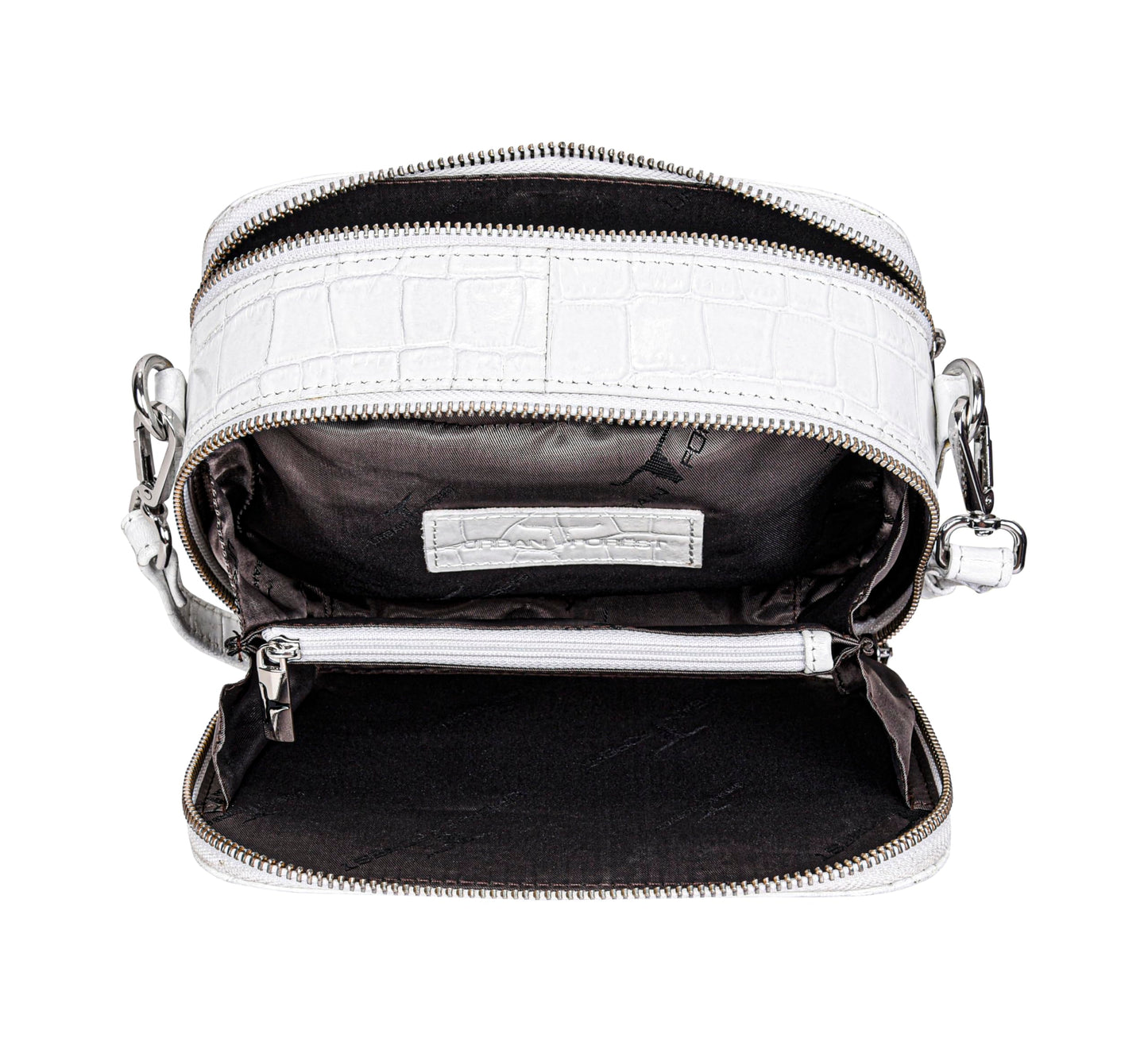 URBAN FOREST Emma Printed White Leather Sling Bag for Women