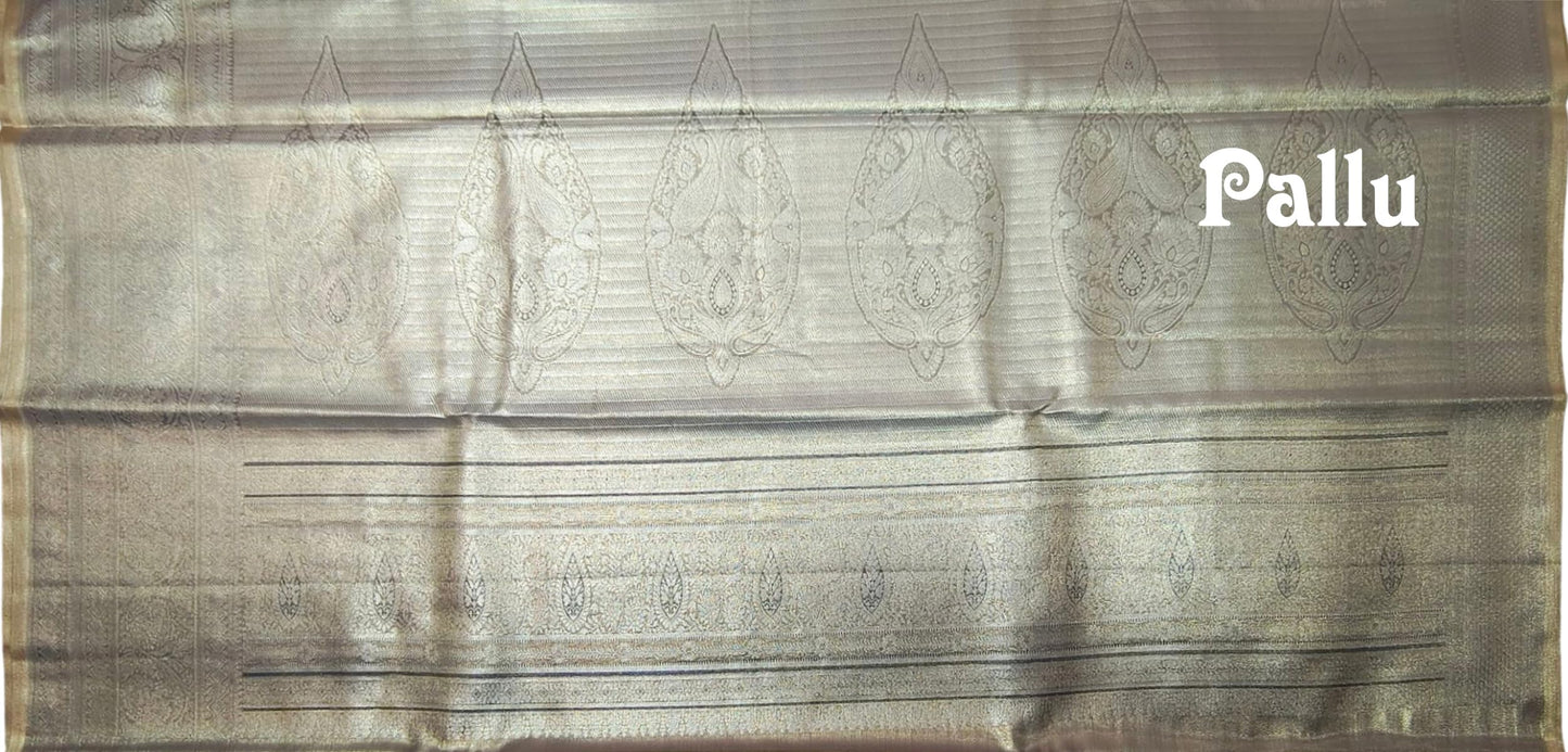 VFCollections Women's Kanchipuram Silk Pure Pattu Sarees With Blouse (VFC662-2)